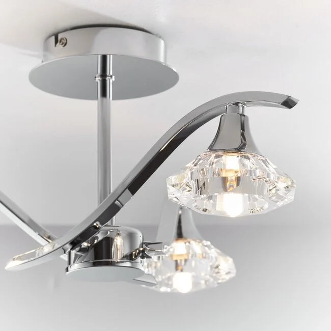 Langella 3lt semi flush 33W - chrome plate - Factory Second - Golden Aura Lighting Ltd