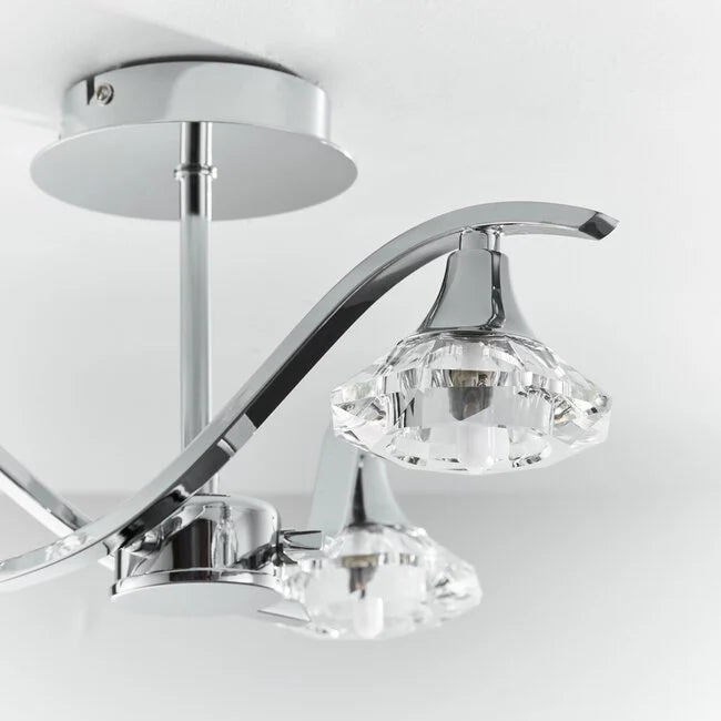 Langella 3lt semi flush 33W - chrome plate - Factory Second - Golden Aura Lighting Ltd