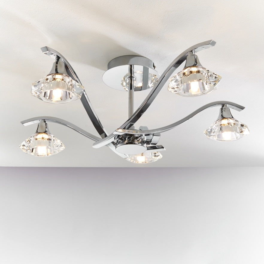 Langella 5lt semi flush 33W - chrome plate - Factory Second - Golden Aura Lighting Ltd
