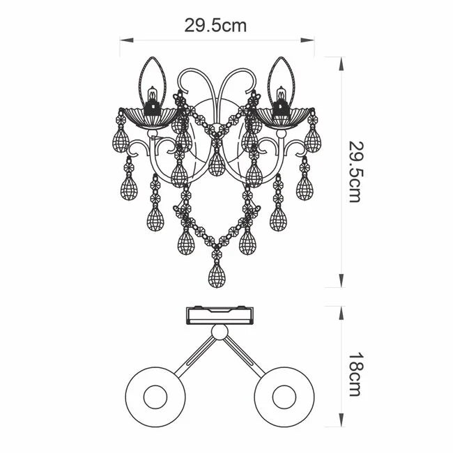 Tabitha 2lt wall - Factory Second - Golden Aura Lighting Ltd