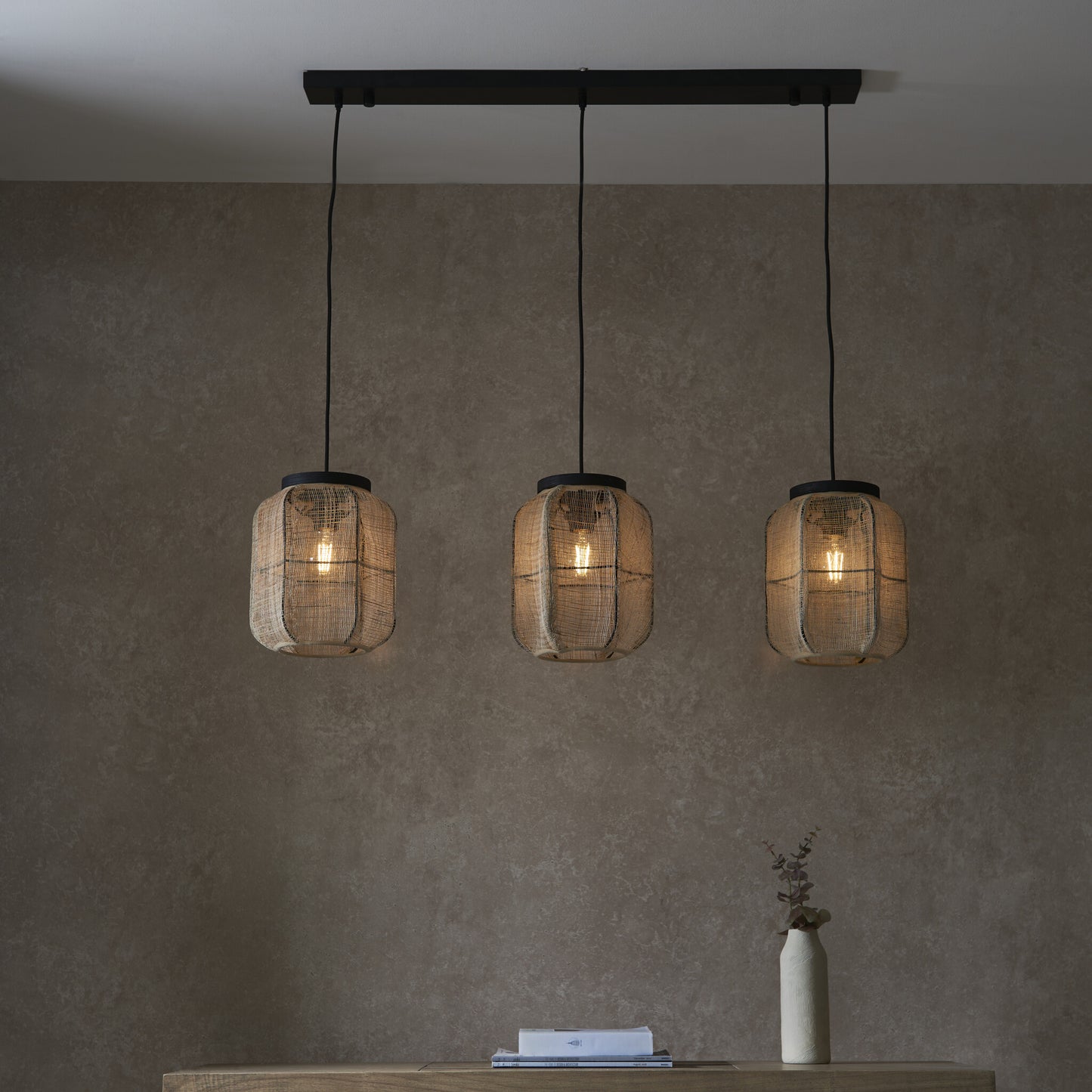 Zaire 3lt linear Pendant - Golden Aura Lighting Ltd