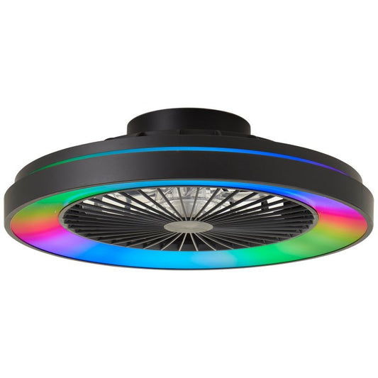 Mazzaro LED FAN RGBW BLACK 49cm - Golden Aura Lighting Ltd