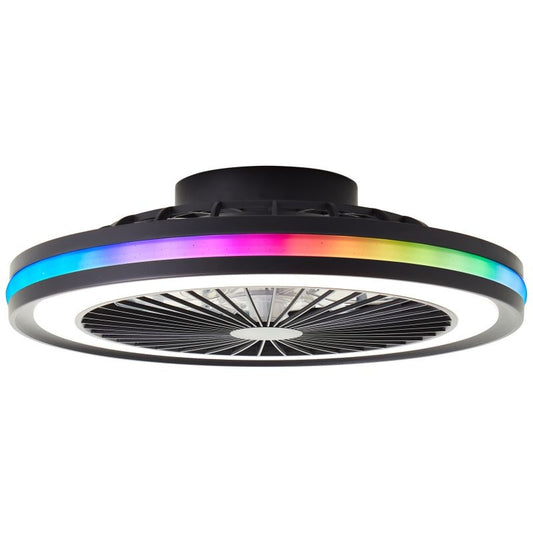 Palmero LED RGB CCT Ceiling Fan Light 47CM BLACK - Golden Aura Lighting Ltd