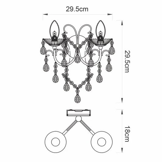 Tabitha 2lt wall - Factory Second - Golden Aura Lighting Ltd