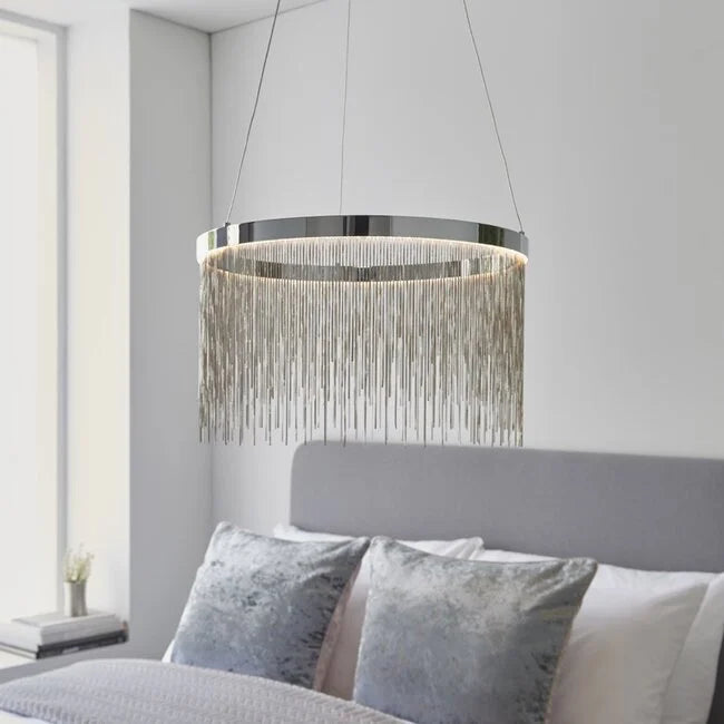 Zelma CCT pendant - Chrome - Factory Second - Golden Aura Lighting Ltd